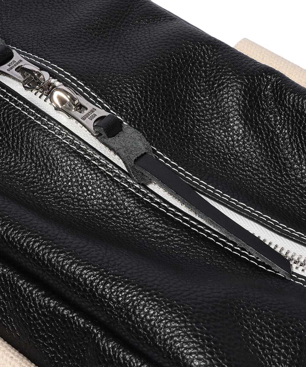 ”38”/GENUINE LEATHER 2WAYミディアムサイズバッグ ブラック