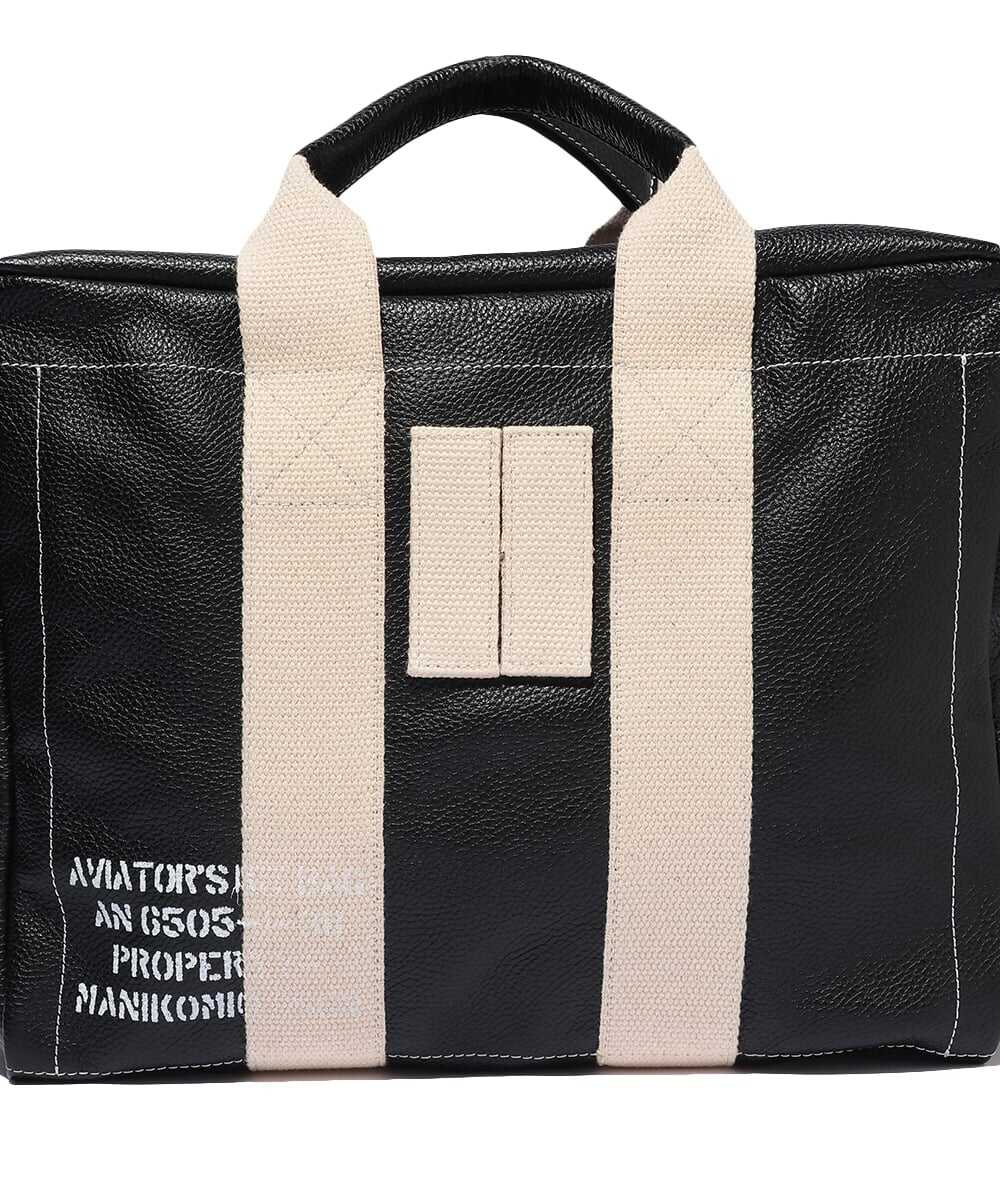 ”38”/GENUINE LEATHER 2WAYミディアムサイズバッグ ブラック