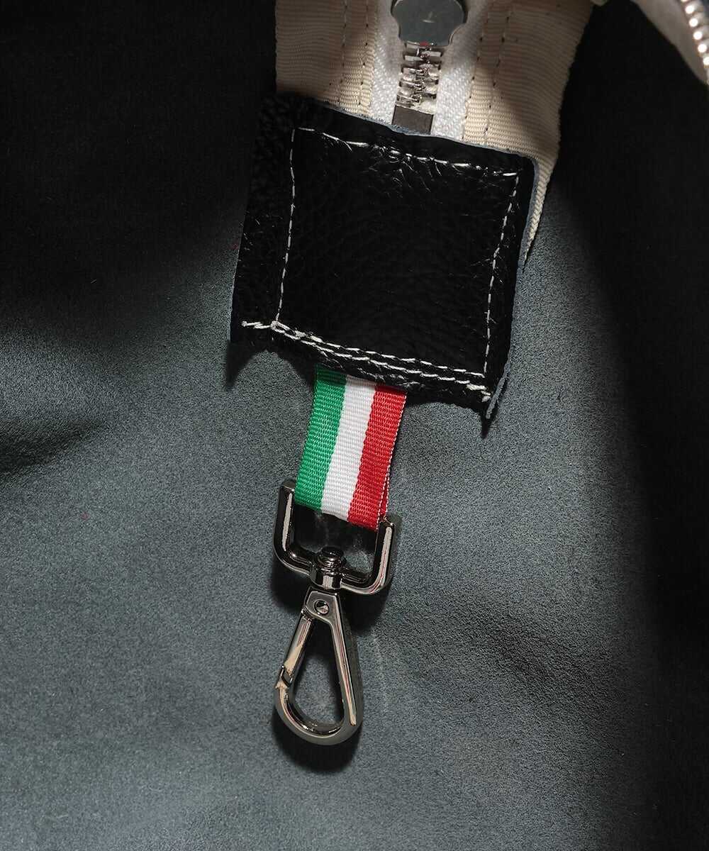 ”38”/GENUINE LEATHER 2WAYミディアムサイズバッグ ホワイト×ブラック