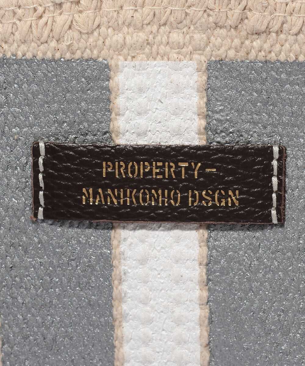 SHOPPING/COTTON STRIPE トートバッグ シルバー