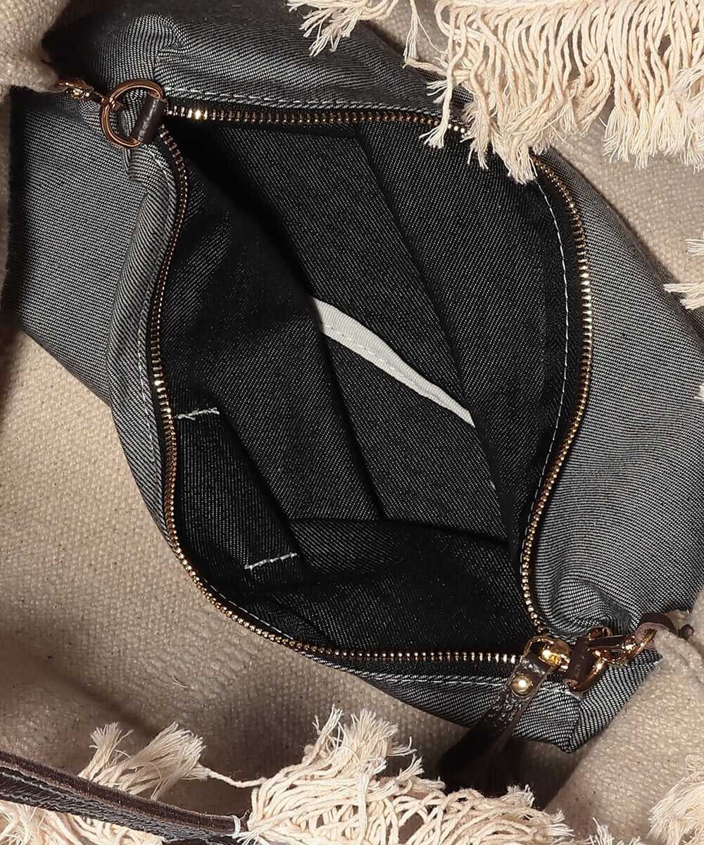SHOPPING/COTTON STRIPE トートバッグ シルバー