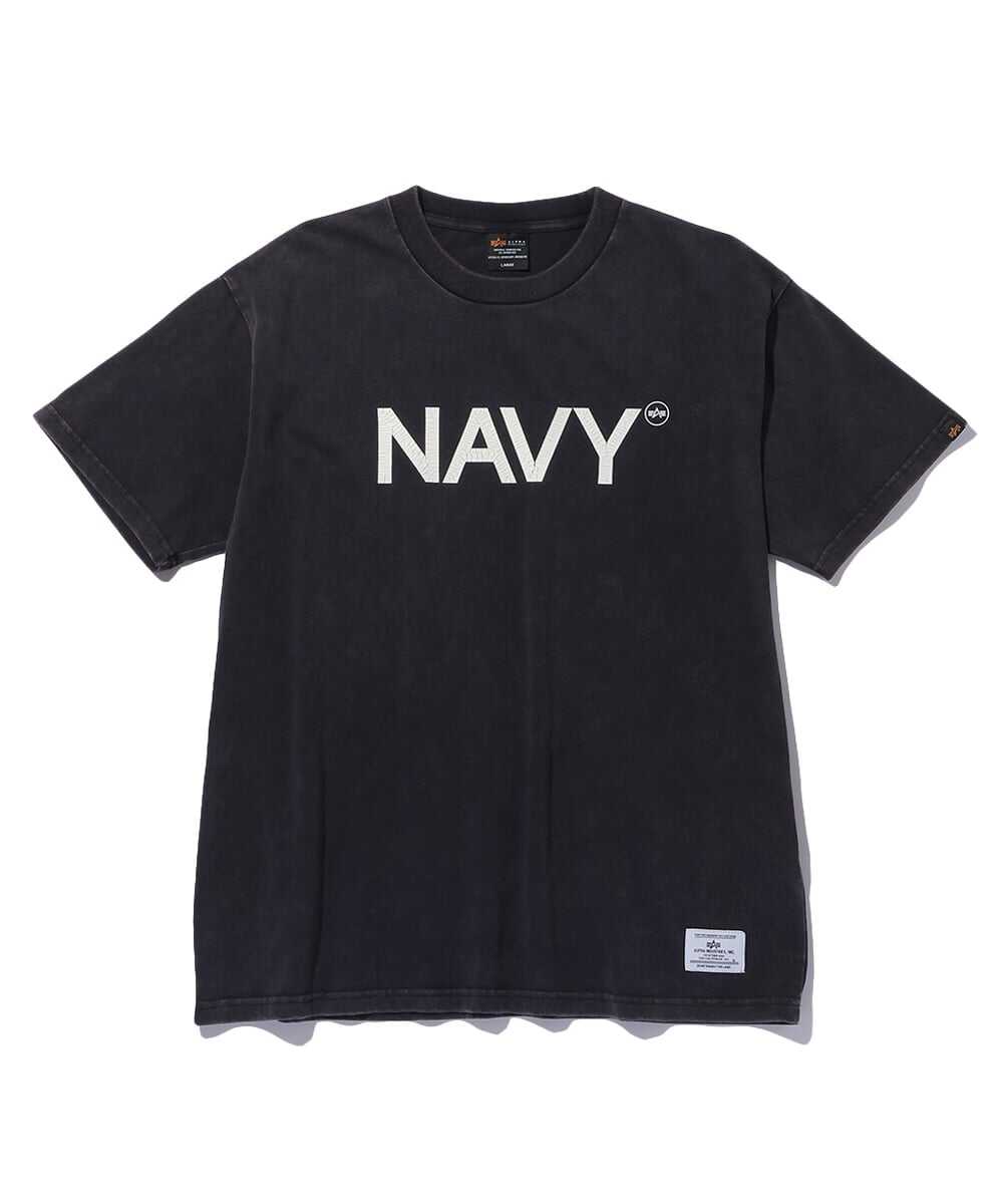 NAVYロゴ クラックプリントTシャツ