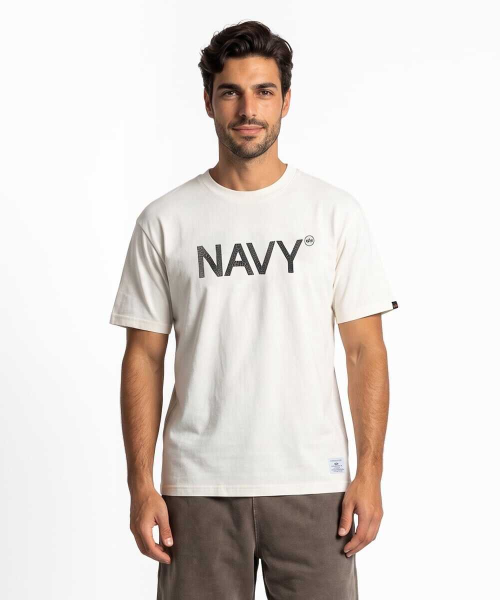 NAVYロゴ クラックプリントTシャツ
