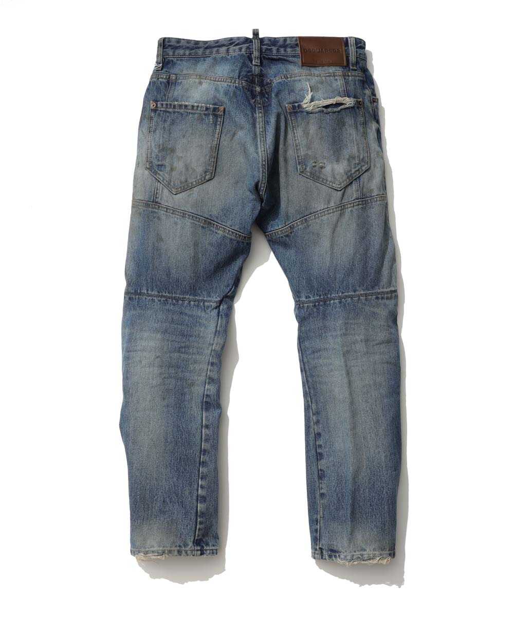グリースモンキースポットウォッシュ ダメージデニムパンツ