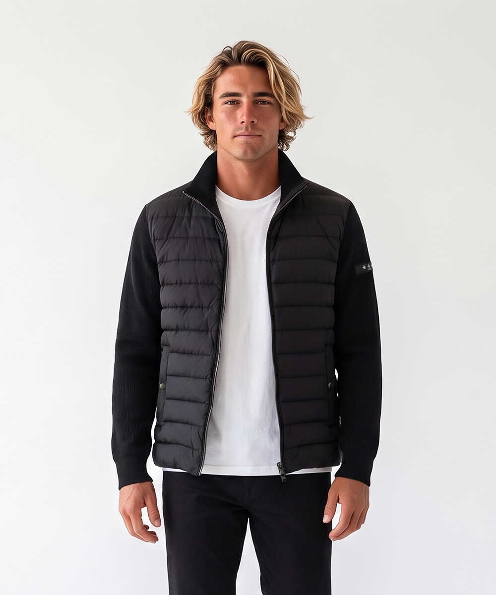 TATRAS タトラス HENDER ダウンニット 切替 ブラック HENDER/エンダー ニット切り替えダウンジャケット | タトラス | Safari