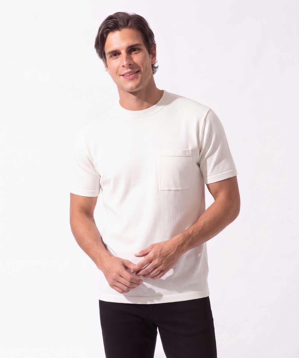 シルクコットンニット フォーマルTシャツ