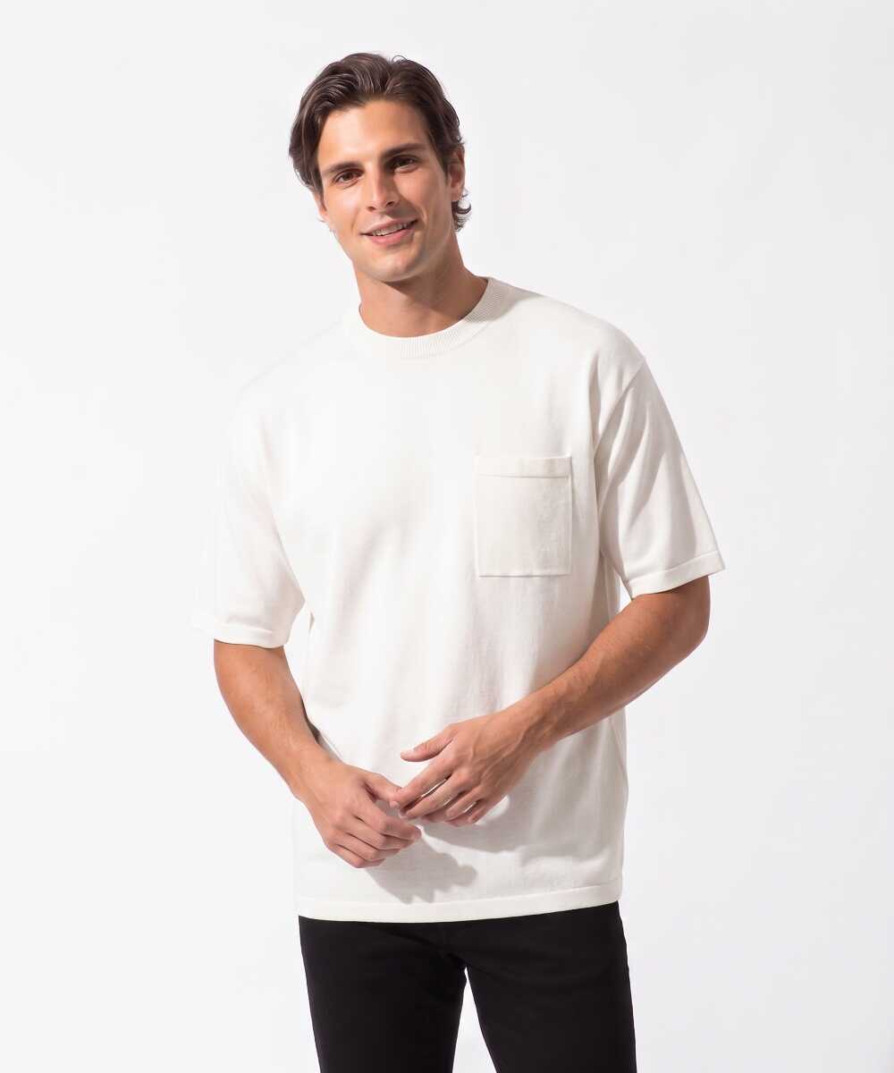 シルクコットンニット フォーマルTシャツ