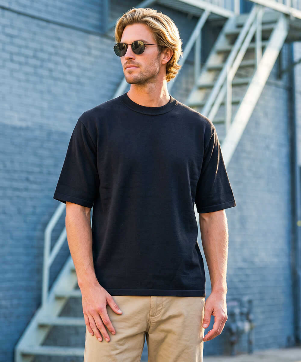 シルクコットンニット リラックスTシャツ