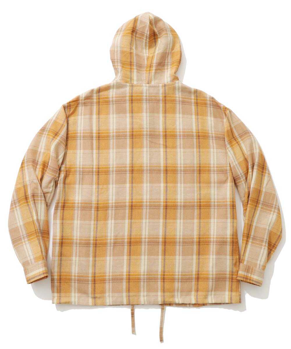 限定 チェックシャツフーディー