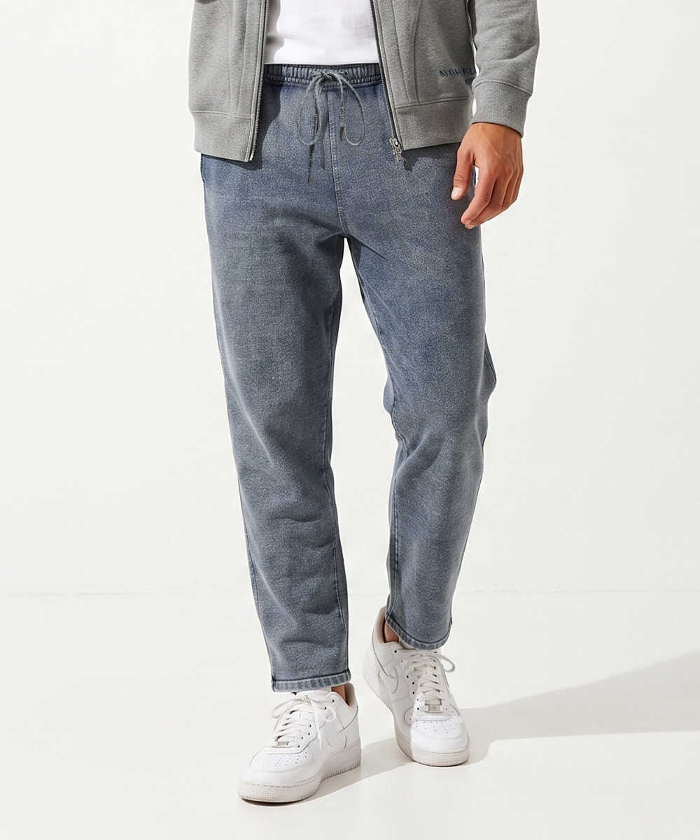 限定 デニム風ニットパンツ