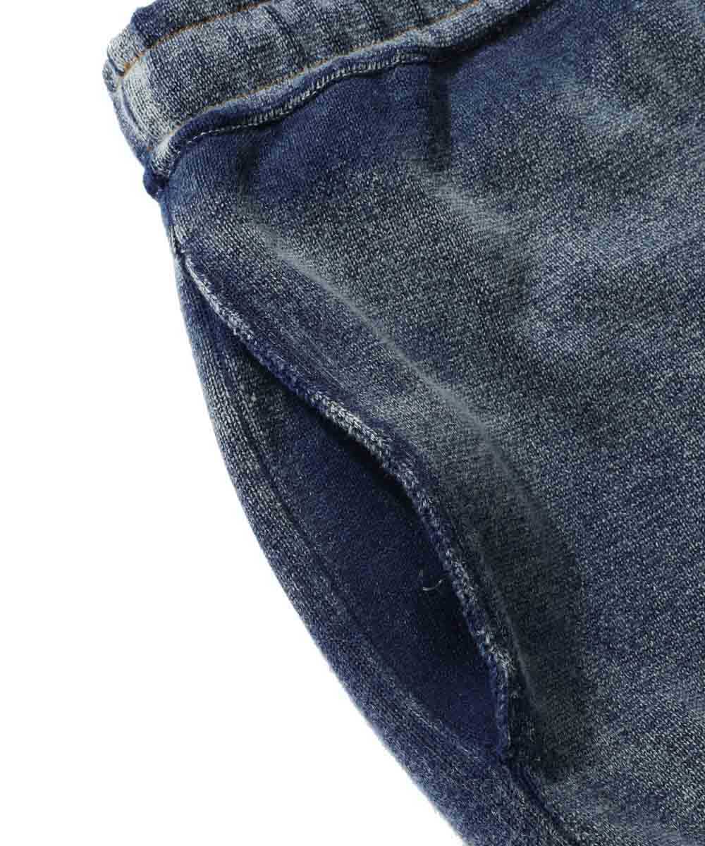 限定 デニム風ニットパンツ