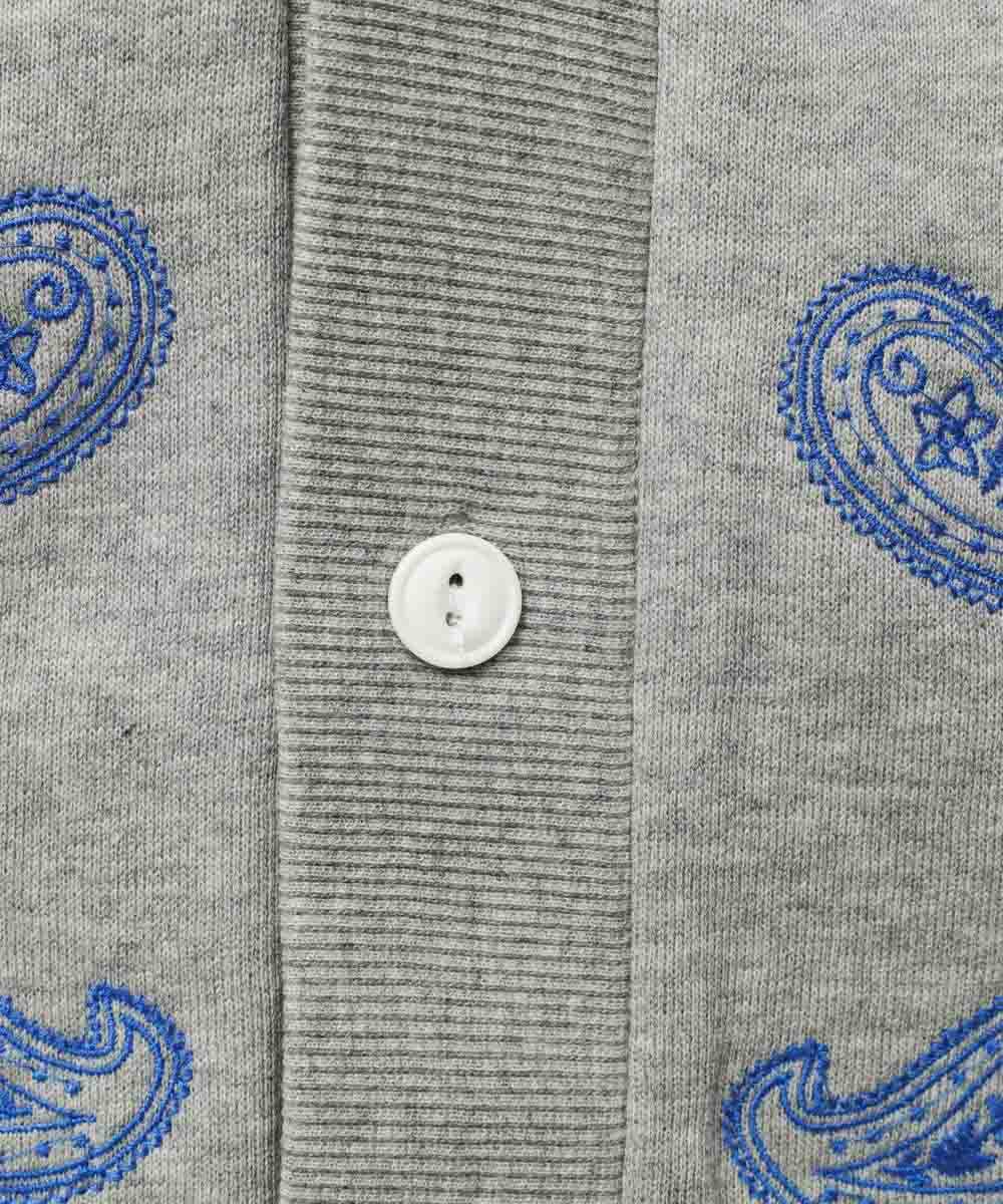 バンダナ柄刺繍 スウェットカーディガン