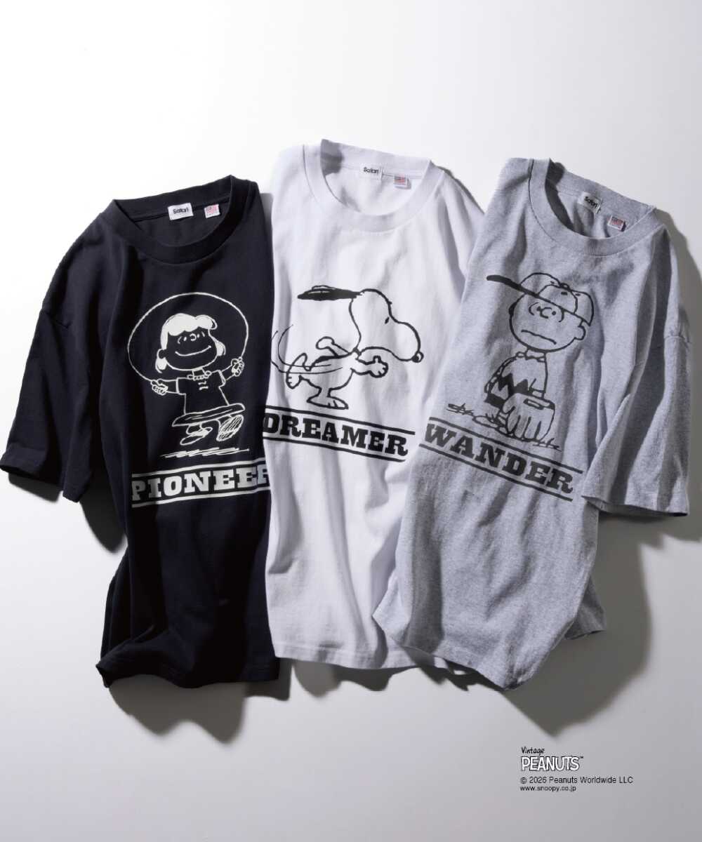 限定 ピーナッツ コラボ クルーネックTシャツ