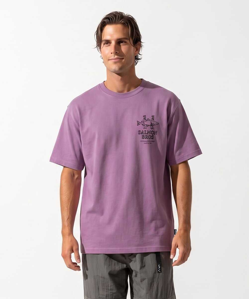 サーモンバックプリント ヘンプTシャツ