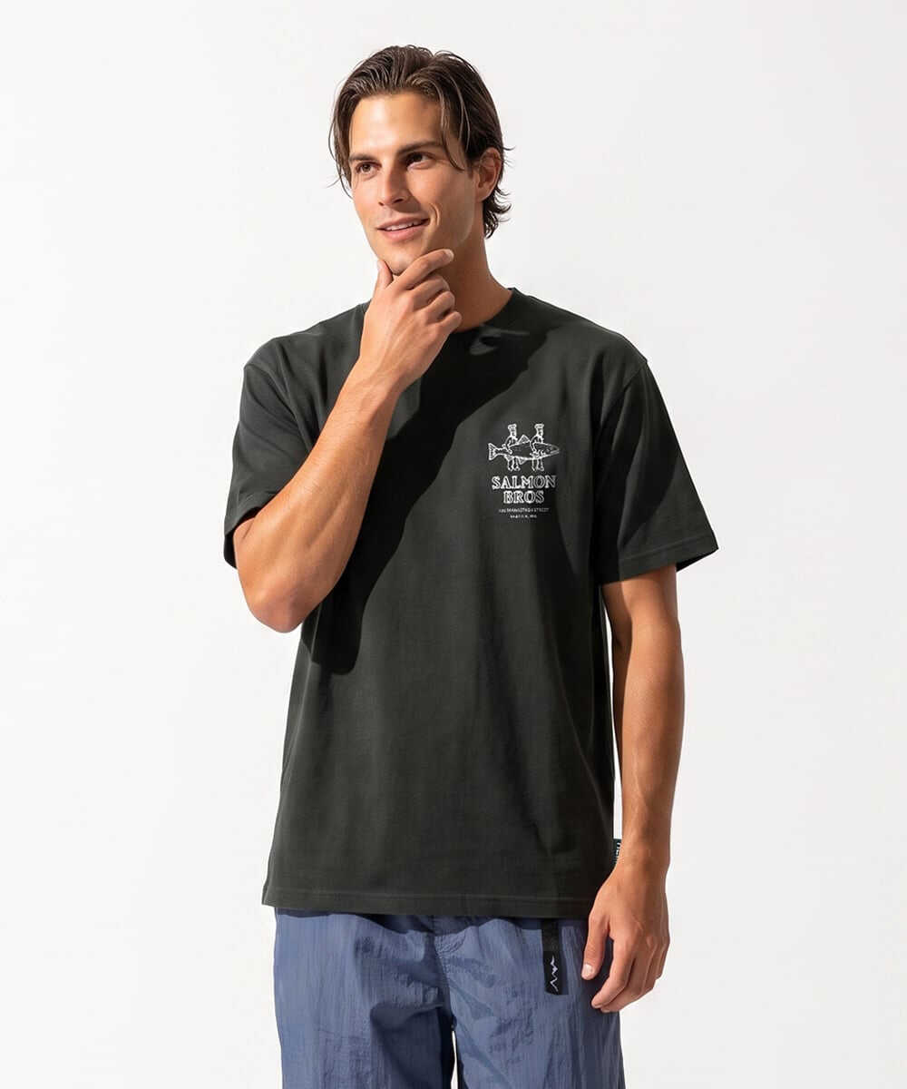 サーモンバックプリント ヘンプTシャツ