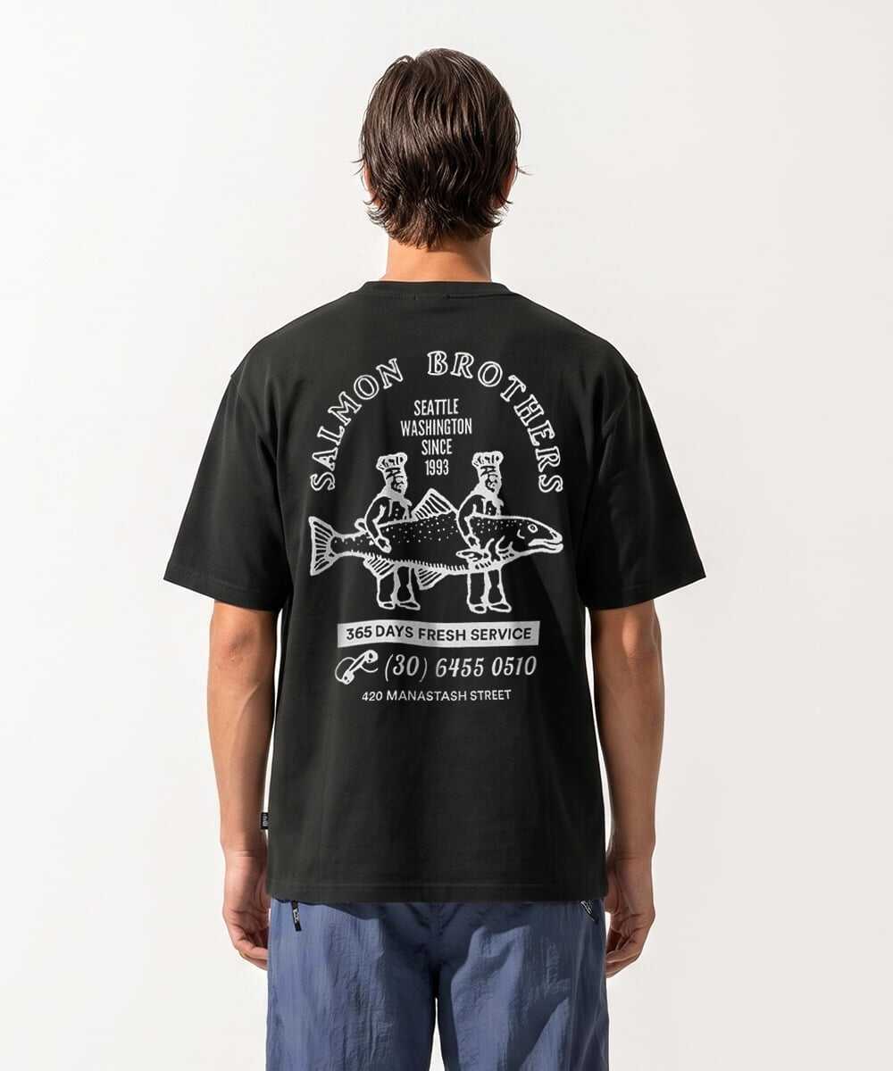 サーモンバックプリント ヘンプTシャツ
