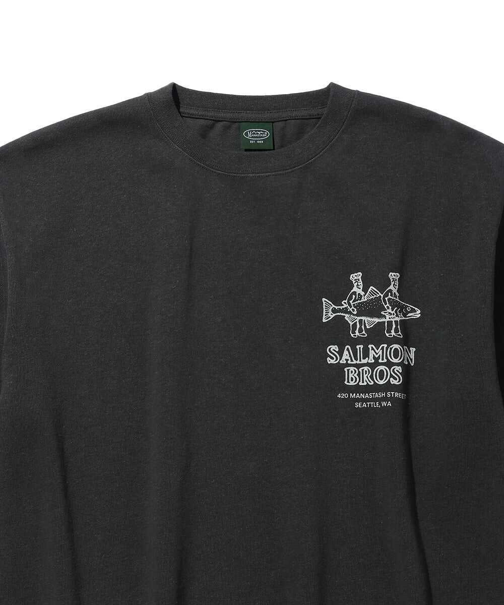 サーモンバックプリント ヘンプTシャツ