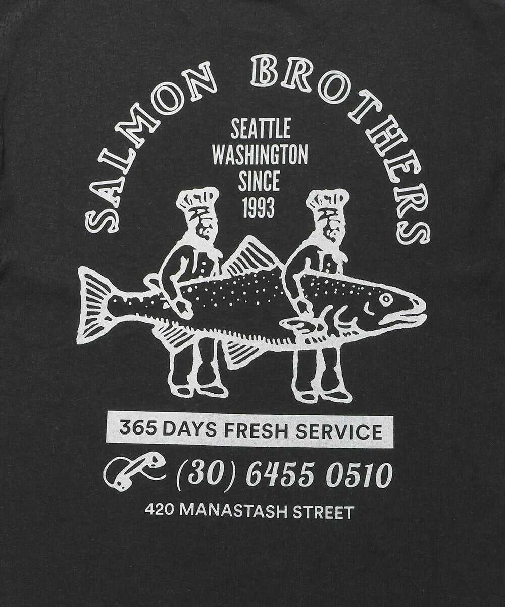 サーモンバックプリント ヘンプTシャツ