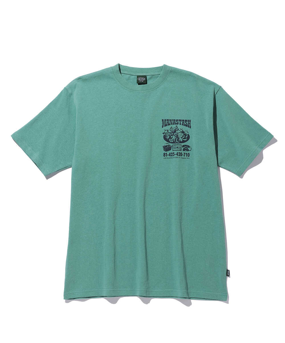 スーパーマーケットバックプリント ヘンプTシャツ