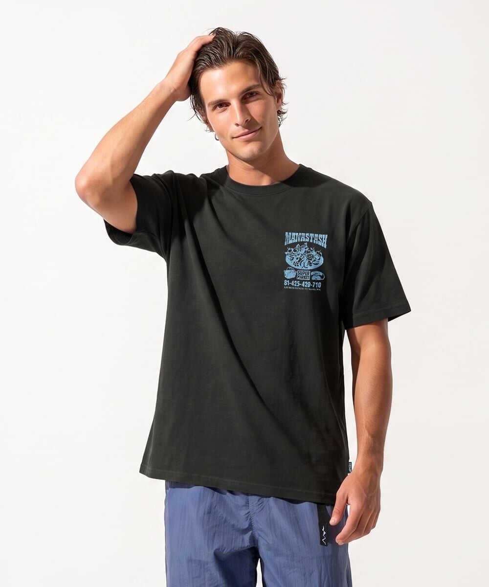 スーパーマーケットバックプリント ヘンプTシャツ