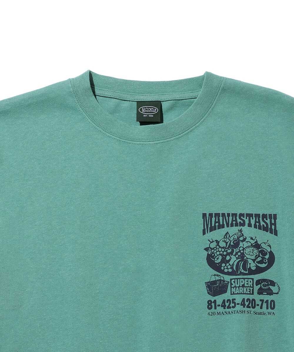 スーパーマーケットバックプリント ヘンプTシャツ