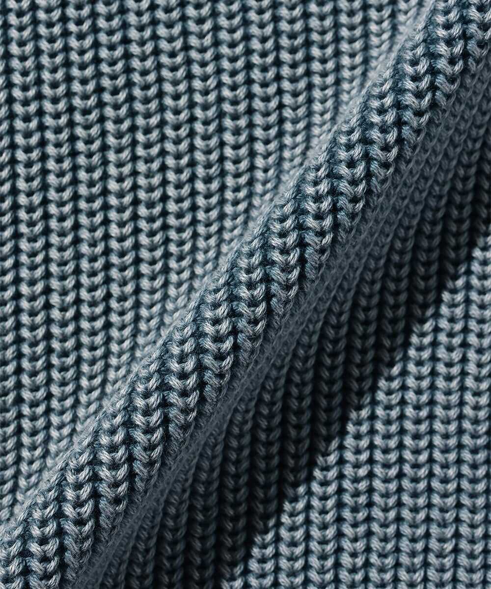 ヴィンテージライク ロゴ刺繍コットンセーター