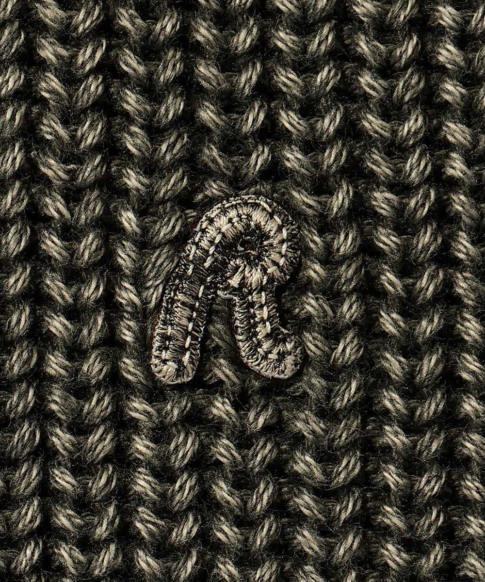 ヴィンテージライク ロゴ刺繍 コットンハーフジップセーター
