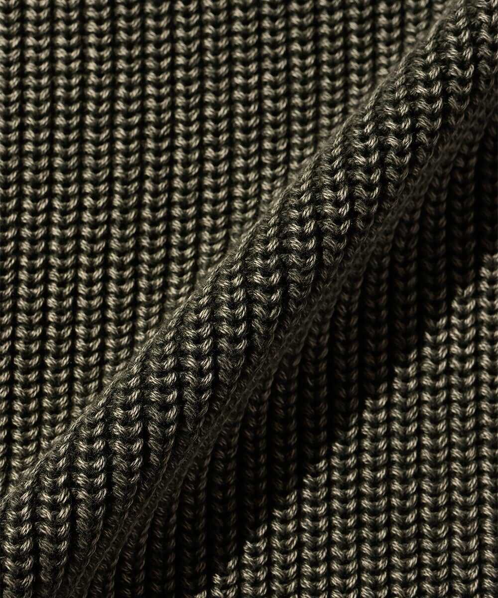 ヴィンテージライク ロゴ刺繍 コットンハーフジップセーター