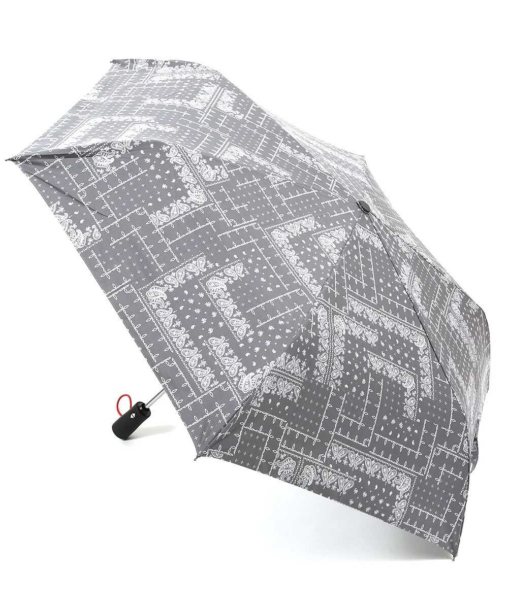 超軽量 自動開閉折たたみ傘　バンダナ柄 55㎝×6本耐風骨 晴雨兼用 