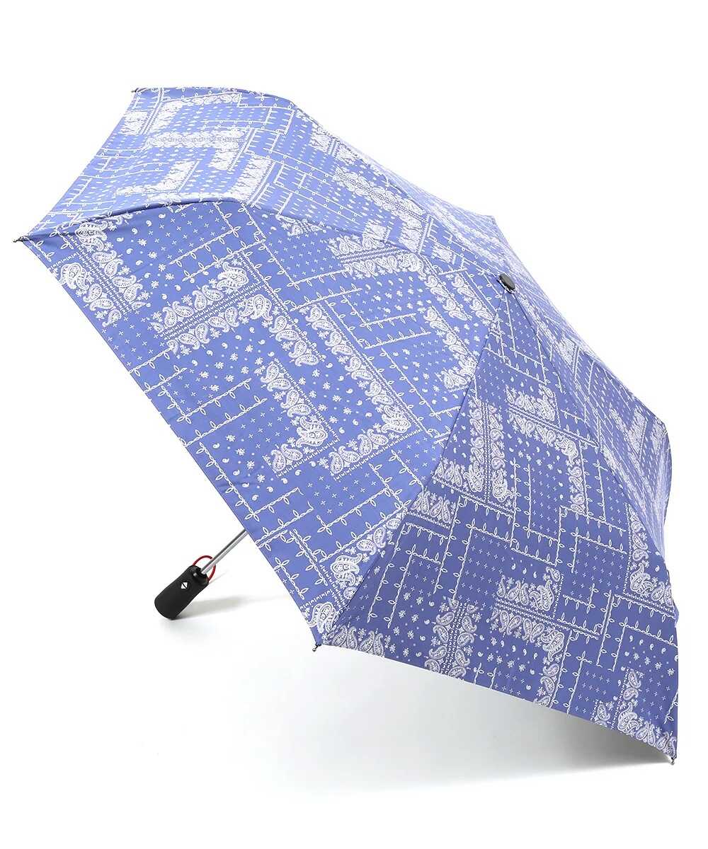 超軽量 自動開閉折たたみ傘　バンダナ柄 55㎝×6本耐風骨 晴雨兼用 