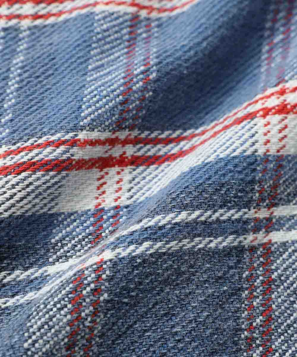 別注先行 インディゴチェックシャツパーカ