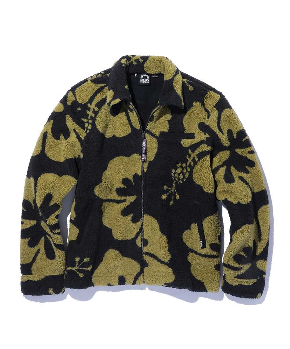 総柄シェルパフリースジャケット