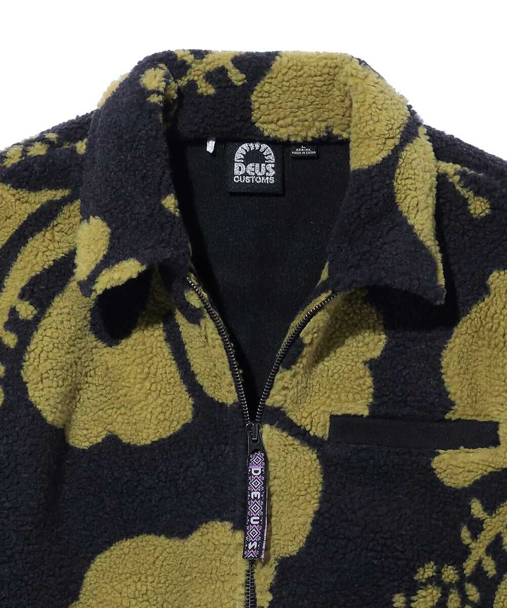 総柄シェルパフリースジャケット
