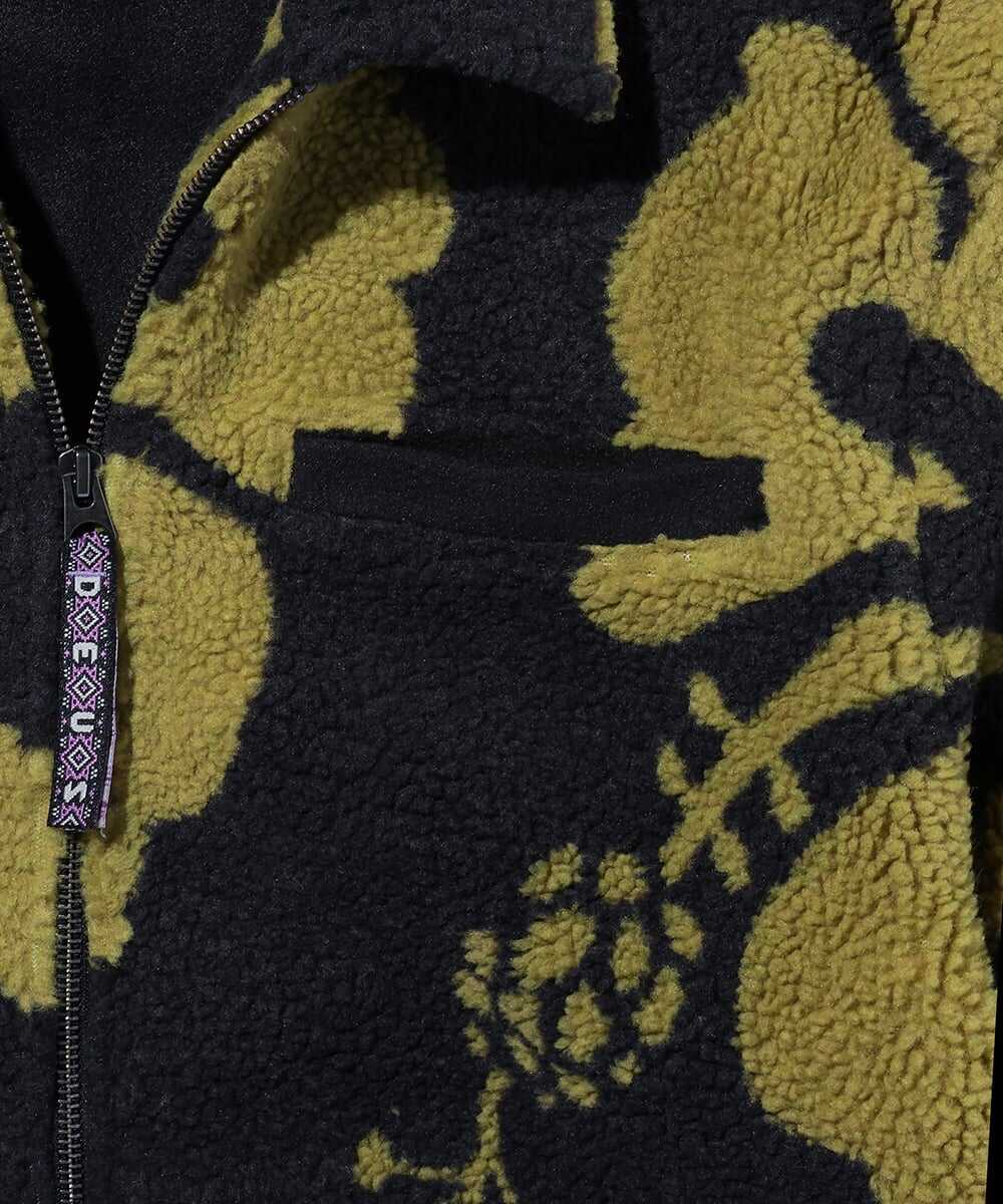 総柄シェルパフリースジャケット