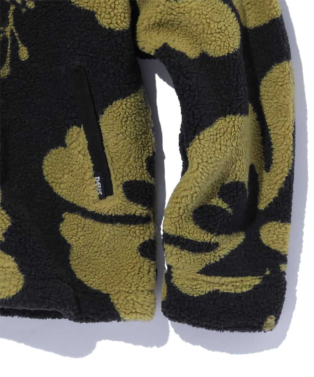 総柄シェルパフリースジャケット