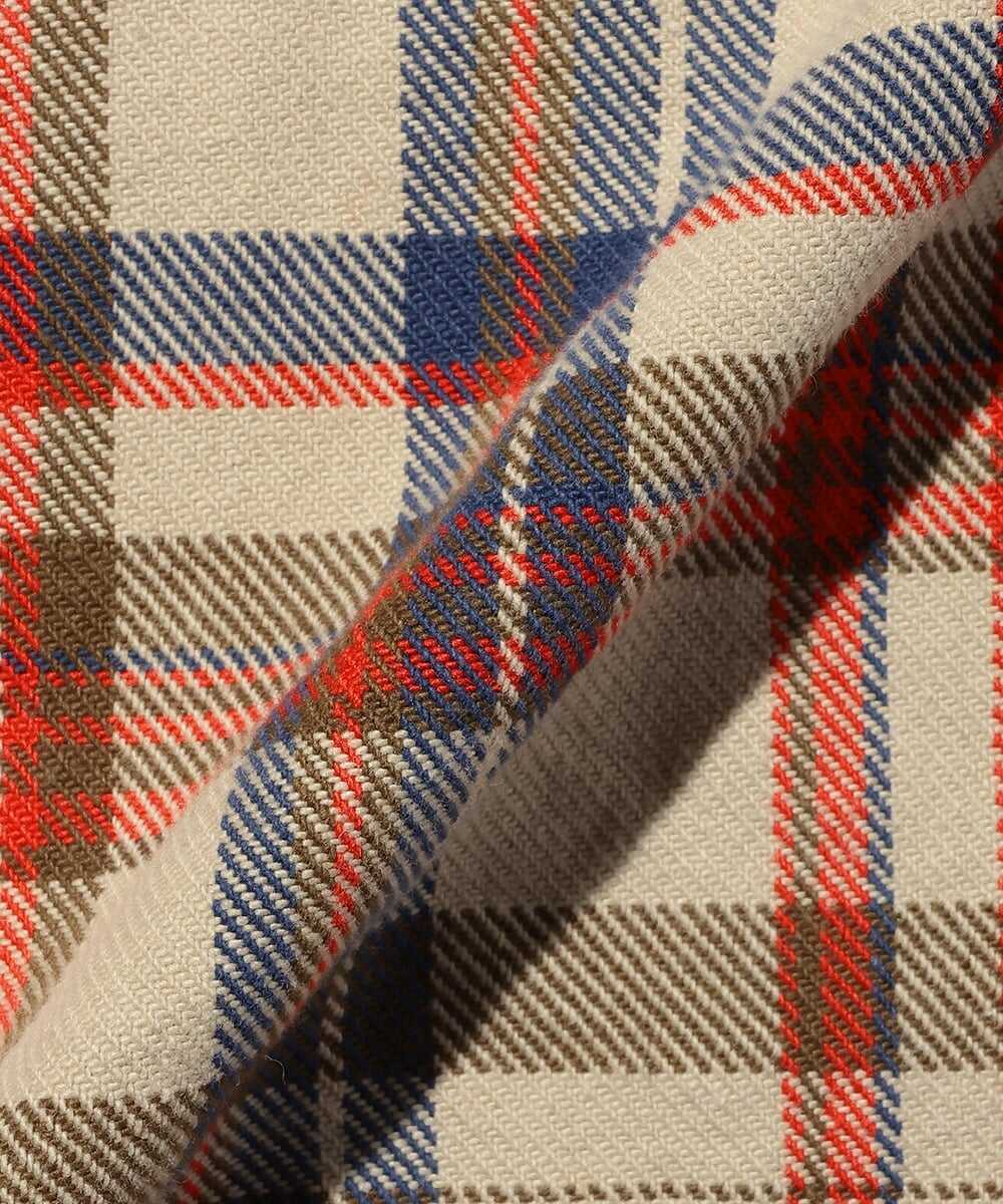 アート刺繍 チェックシャツ