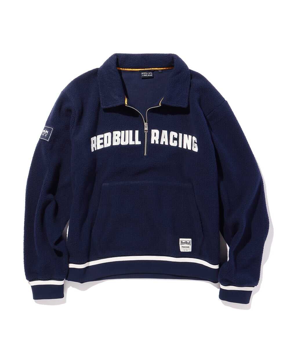 リラックスフィット ロゴ ハーフジップフリースプルオーバー