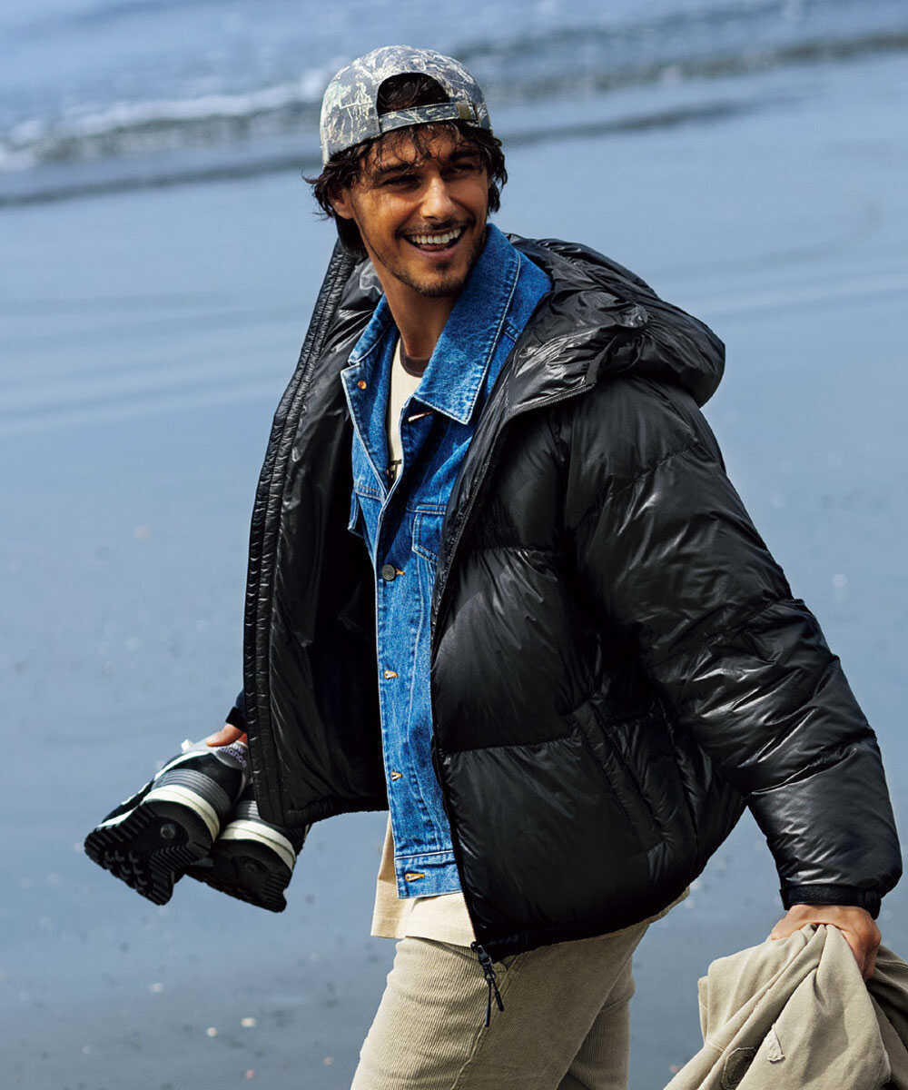 NANGA×DUFFER リップストップ シャイニーダウンフーディジャケット