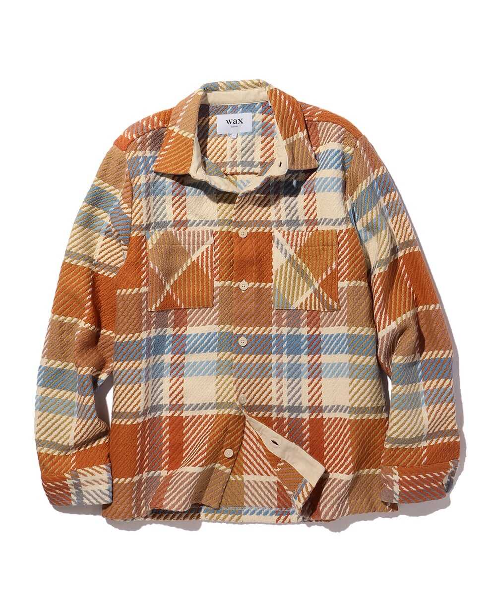 ピケチェック柄シャツジャケット