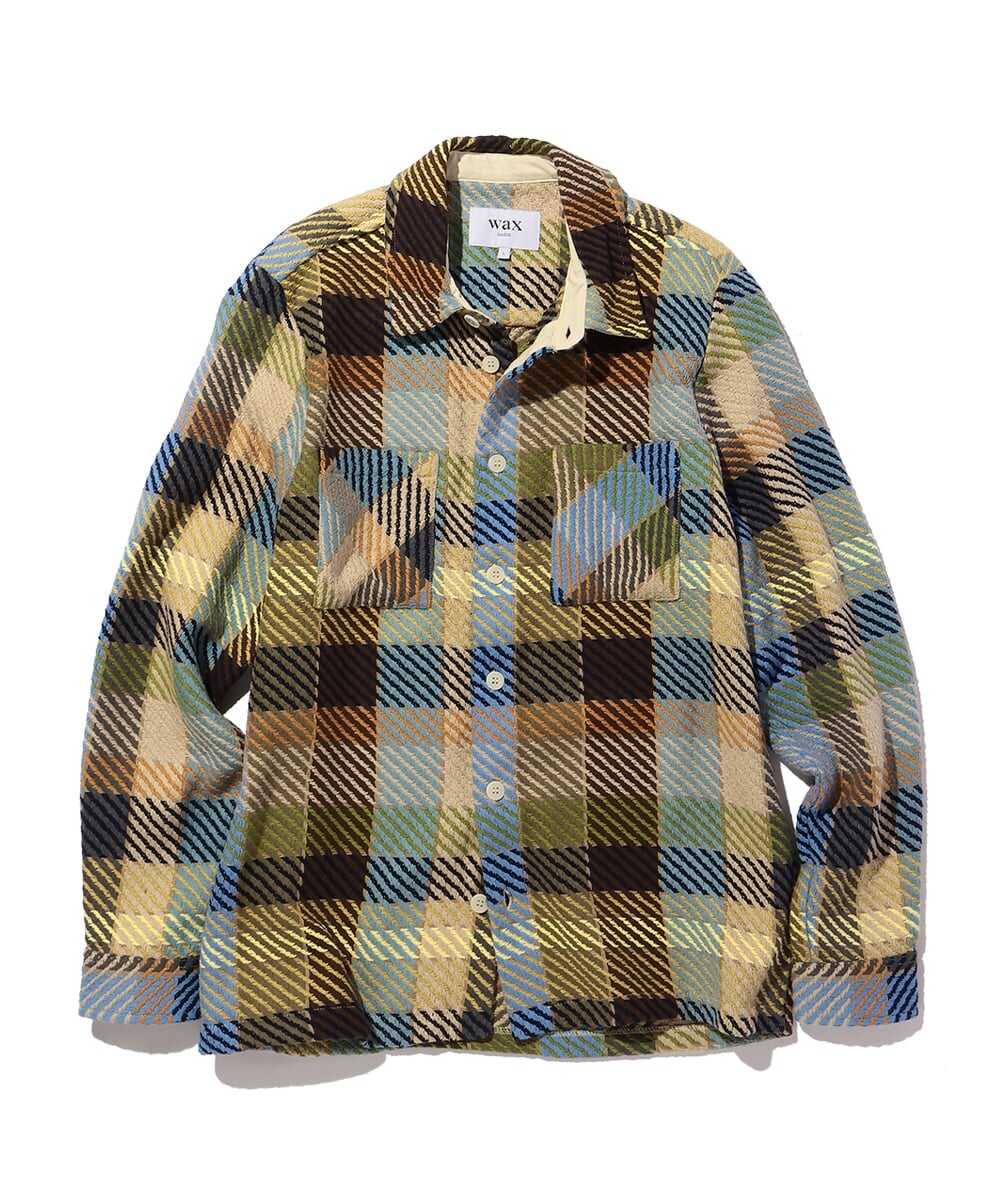 ピケチェック柄シャツジャケット