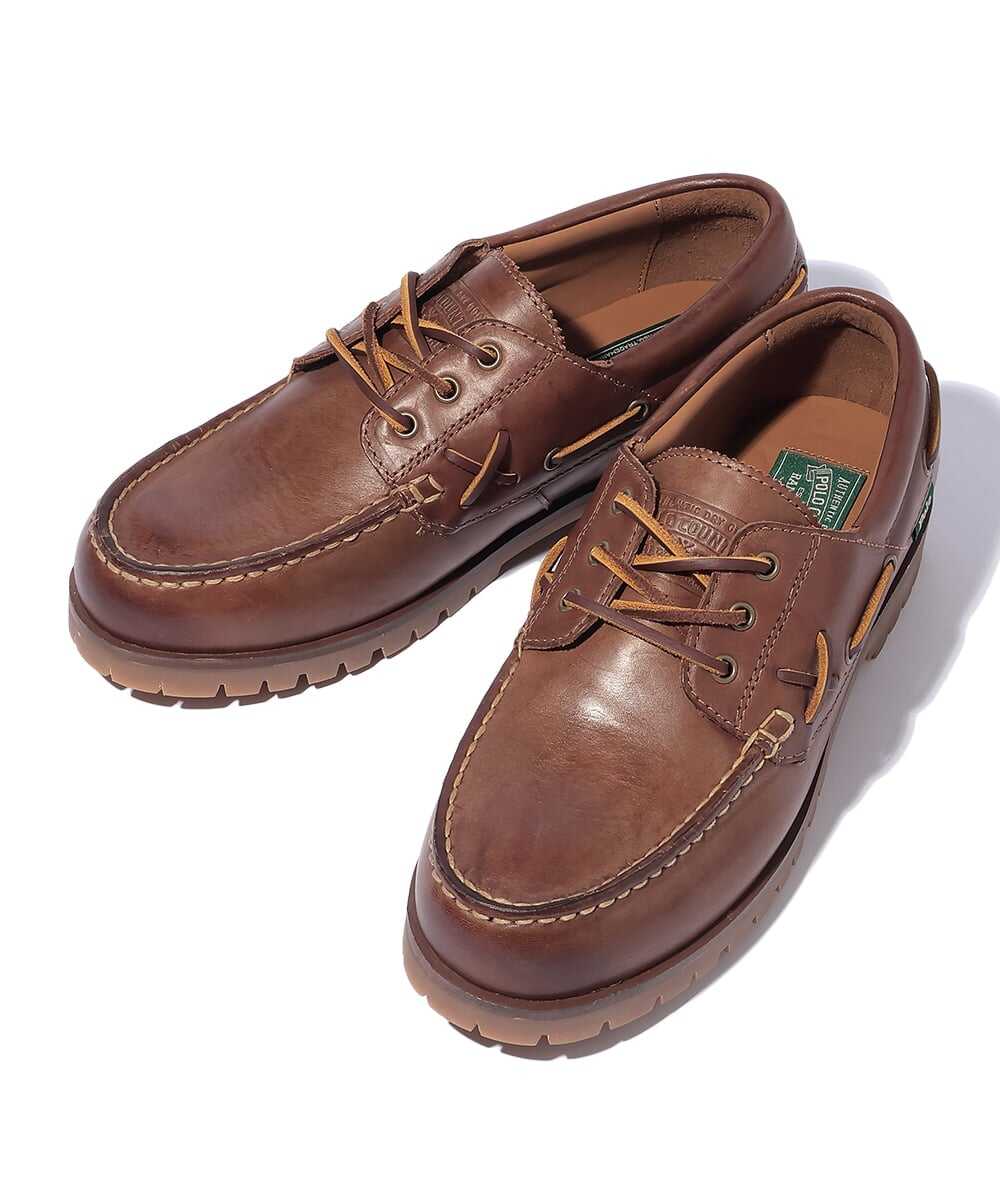 ハンドステッチ ロートップ レザーデッキシューズ