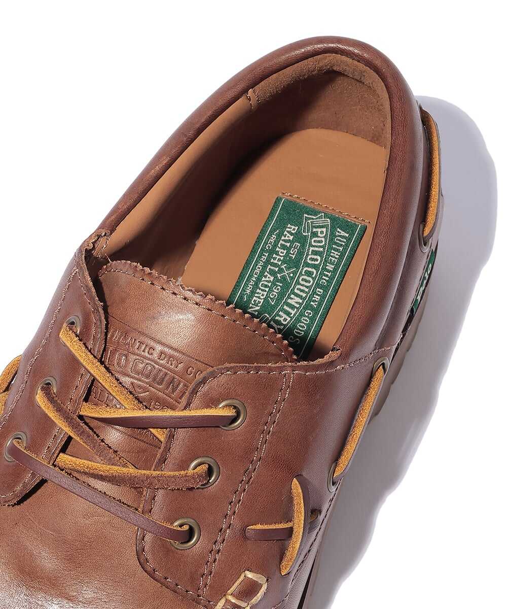 ハンドステッチ ロートップ レザーデッキシューズ