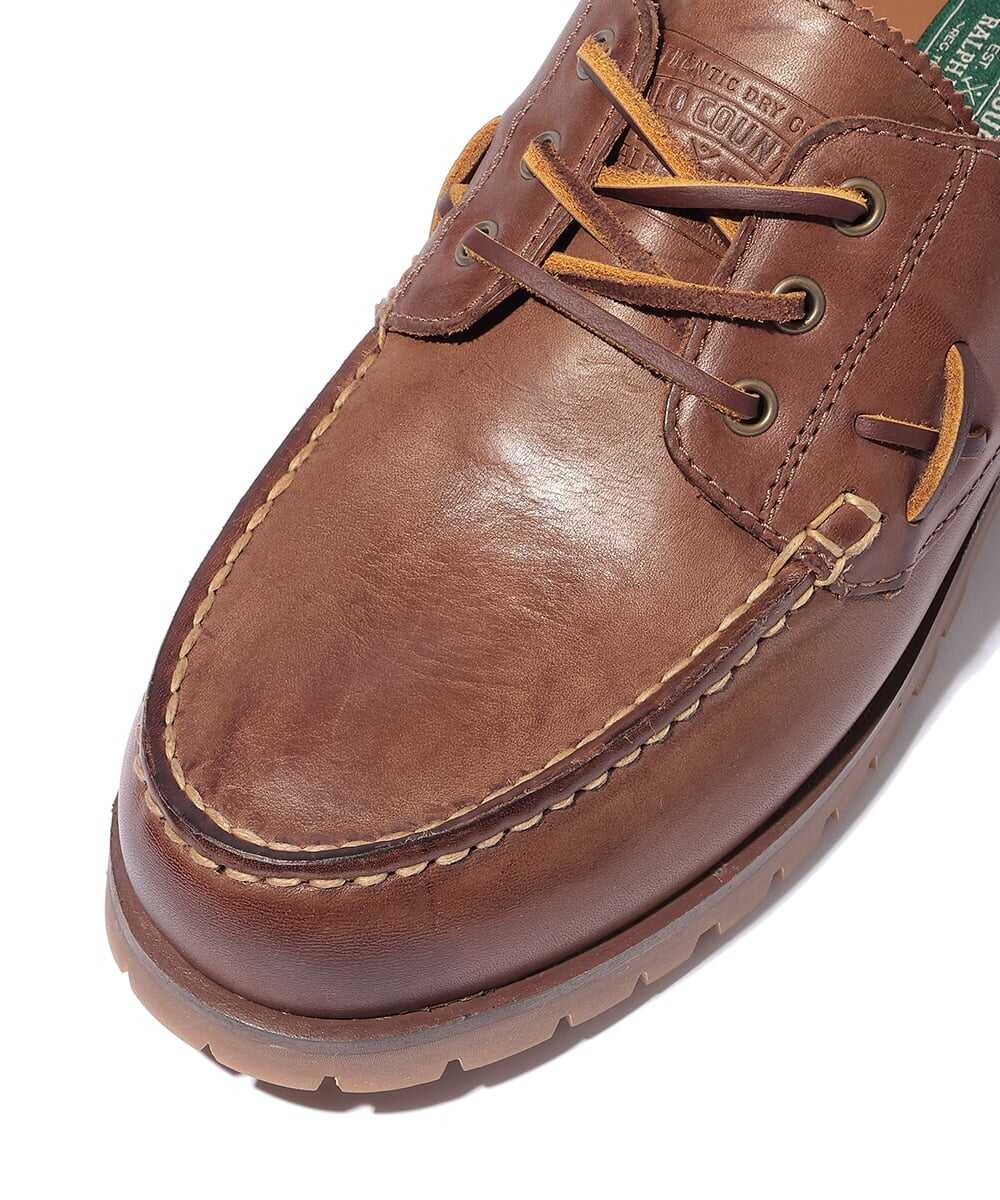 ハンドステッチ ロートップ レザーデッキシューズ