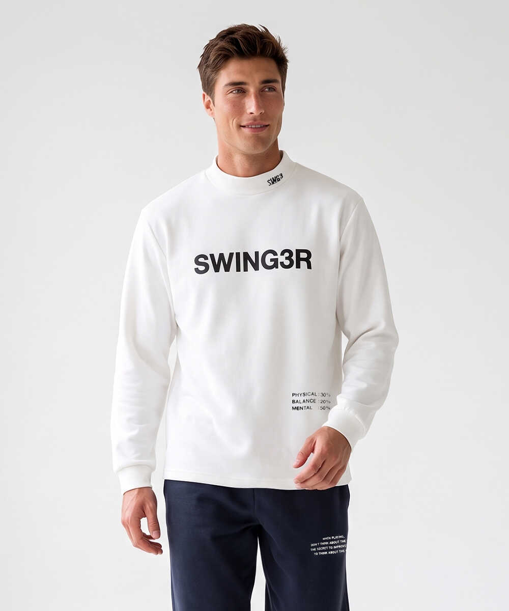 ロゴ モックネックロンT