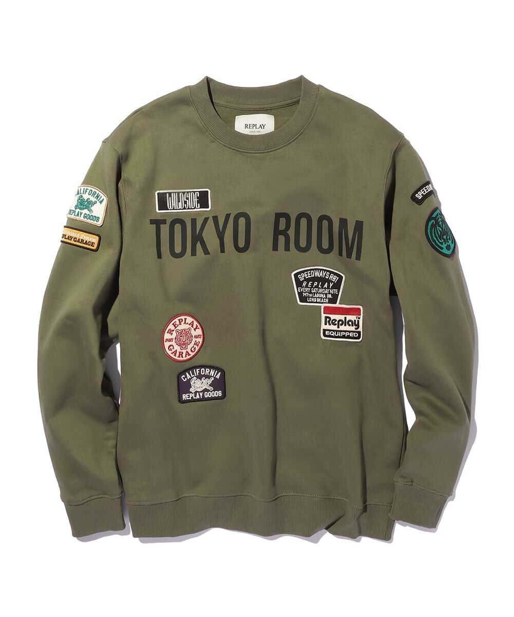 ブラッシュドコットン パッチスウェット