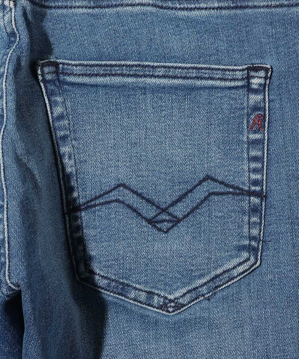 GROVER/グローバー スリムストレートフィット ミッドブルーパワーストレッチデニムパンツ