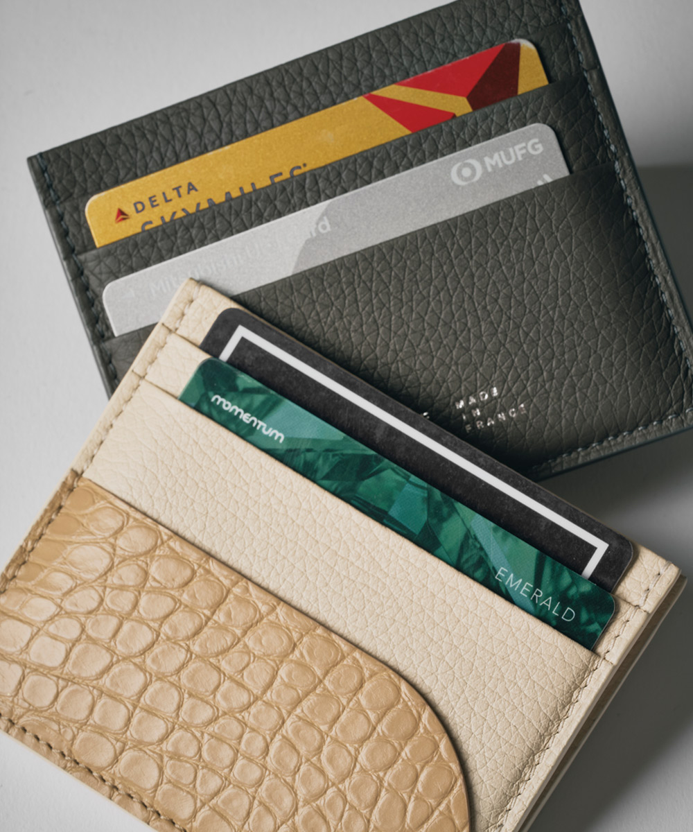 カミーユフォルネ クロコダイル マネークリップ ブラック ワニ革