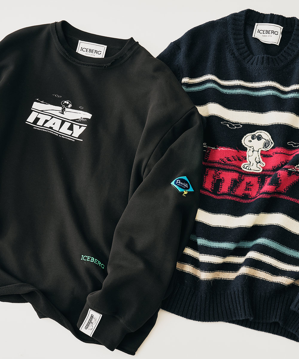 アイスバーグ　スヌーピー　フライングエース柄　ニット スヌーピーコラボ限定ニット | アイスバーグ | Safari Lounge