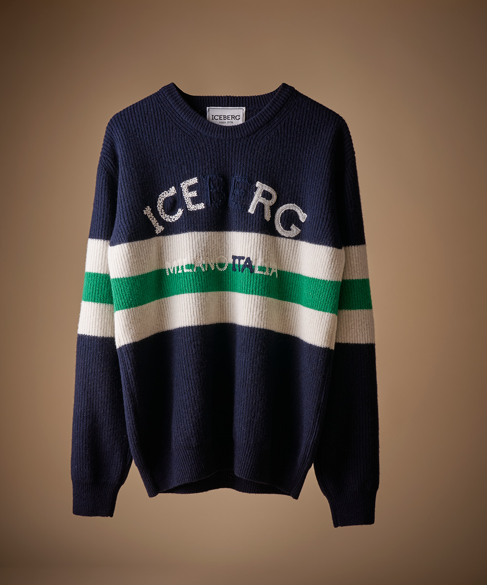 (定価¥125000)ICEBERG アイスバーグ　ニット　カシミヤ　ボーダー 定価¥125000)ICEBERG アイスバーグ ニット カシミヤ ボーダー